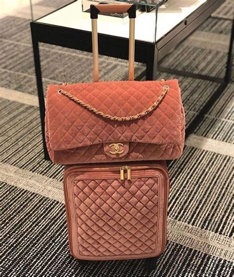 chanel luggage velvet